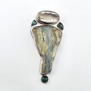 Echo Of The Dreamer 925 Large Pendant Sterling Silver Natural Stone